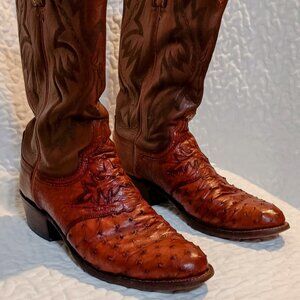 Luchese 1883 Ostrich Skin Boots
